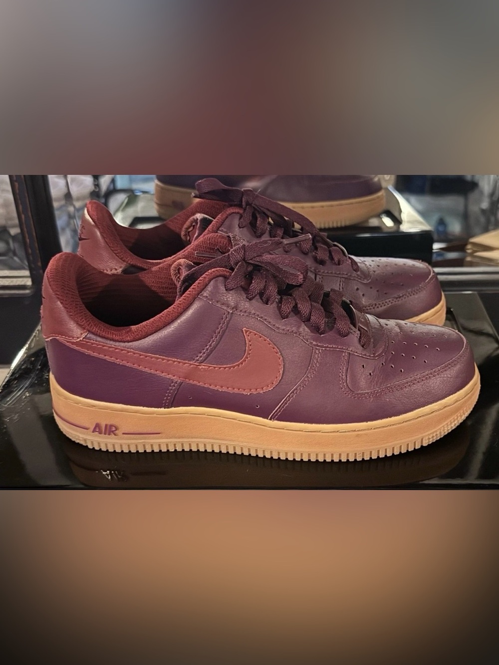 Nike Air Force 1 Low Burgundy Leather Sneakers Women’s 8.5 Men’s 7